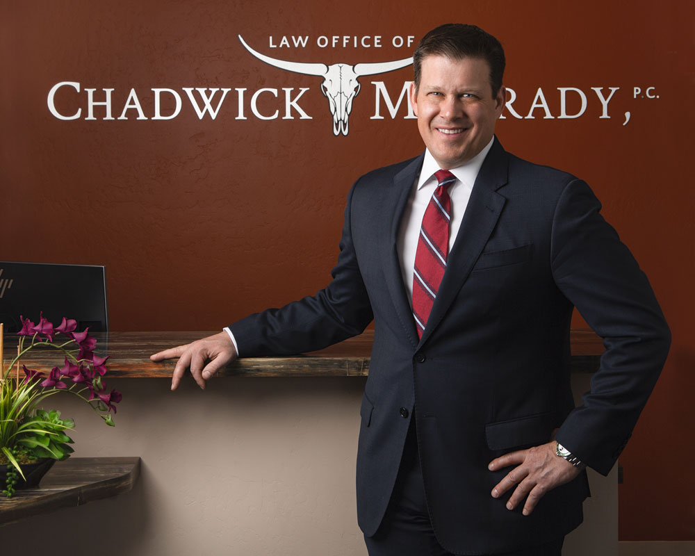 Photo of attorney Chadwick McGrady in his office